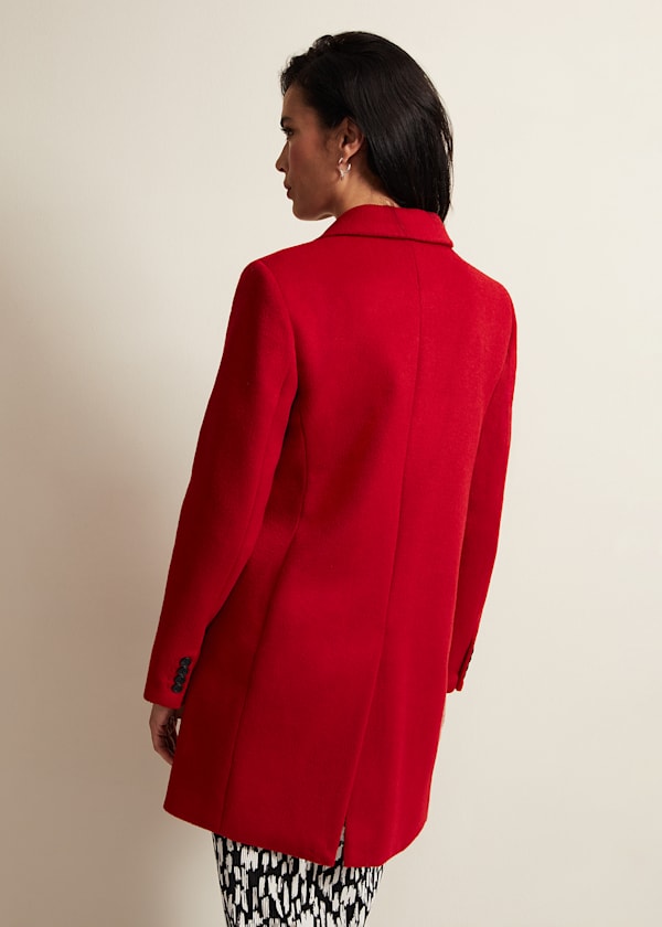 Lydia Red Wool Smart Coat