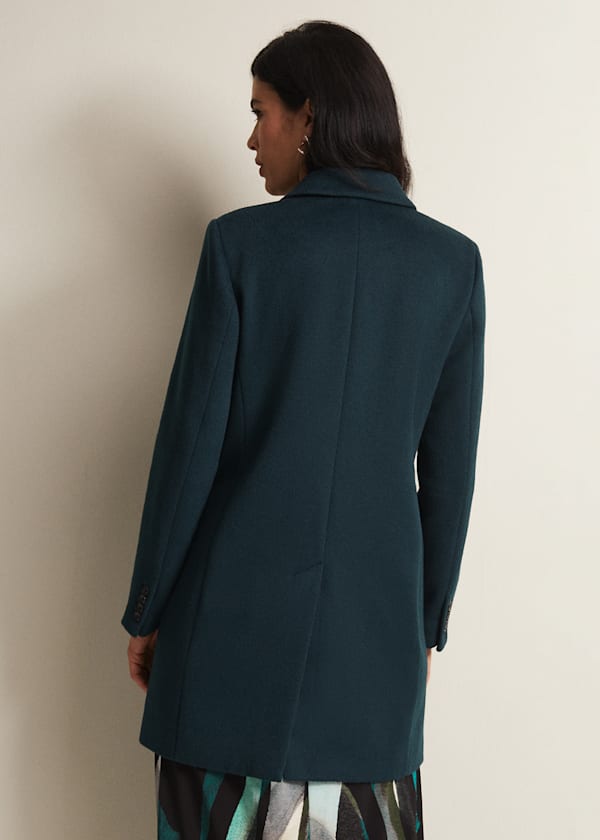 Lydia Forest Green Wool Smart Coat