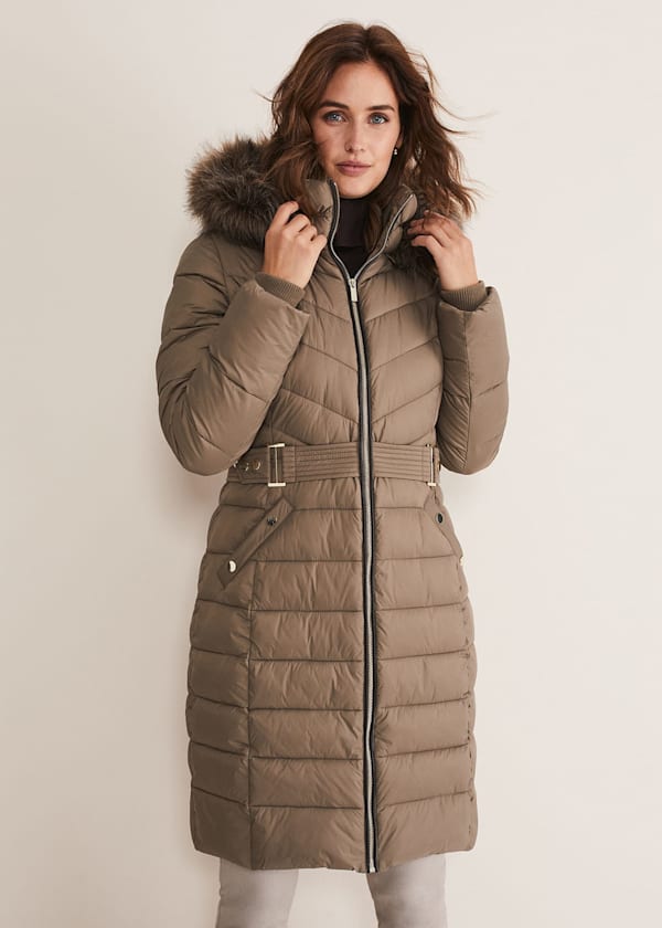 Synthia High Shine Midi Puffer