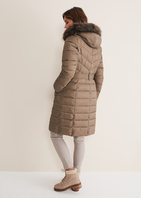 Synthia High Shine Midi Puffer