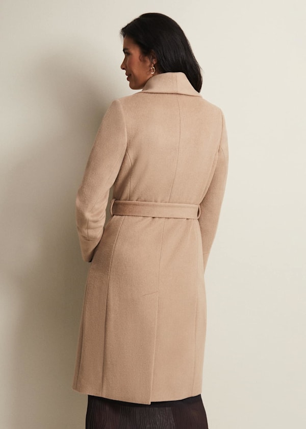 Nicci Camel Wool Belted Coat