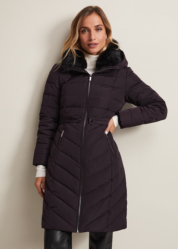 Bobbie Burgundy Puffer Coat