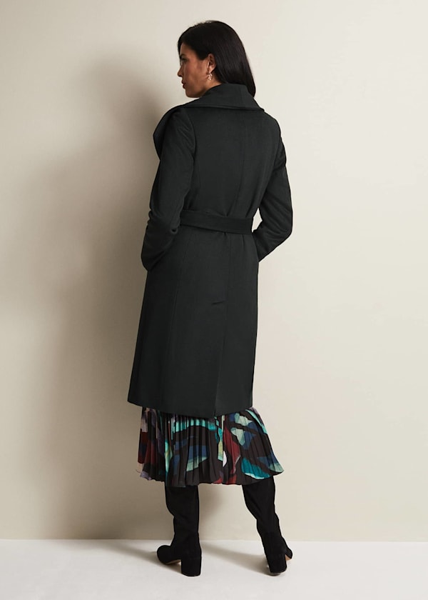 Nicci Dark Green Wool Smart Coat