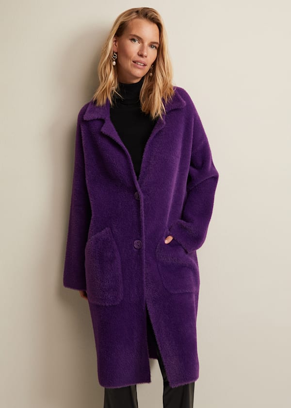 Floressa Fluffy Knitted Coat