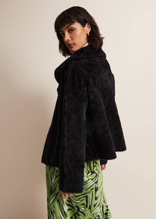 Lucy Black Faux Fur Jacket
