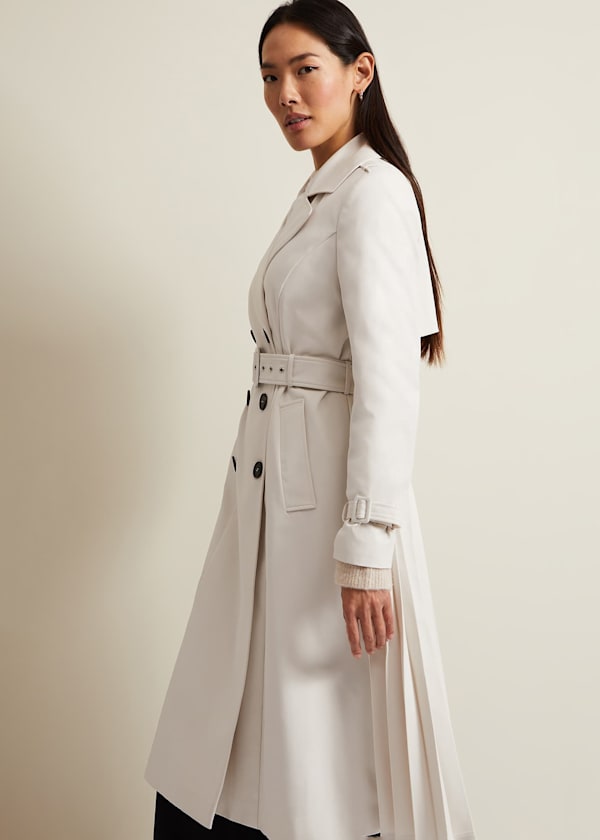 Eleanor Pleat Back Trench Coat