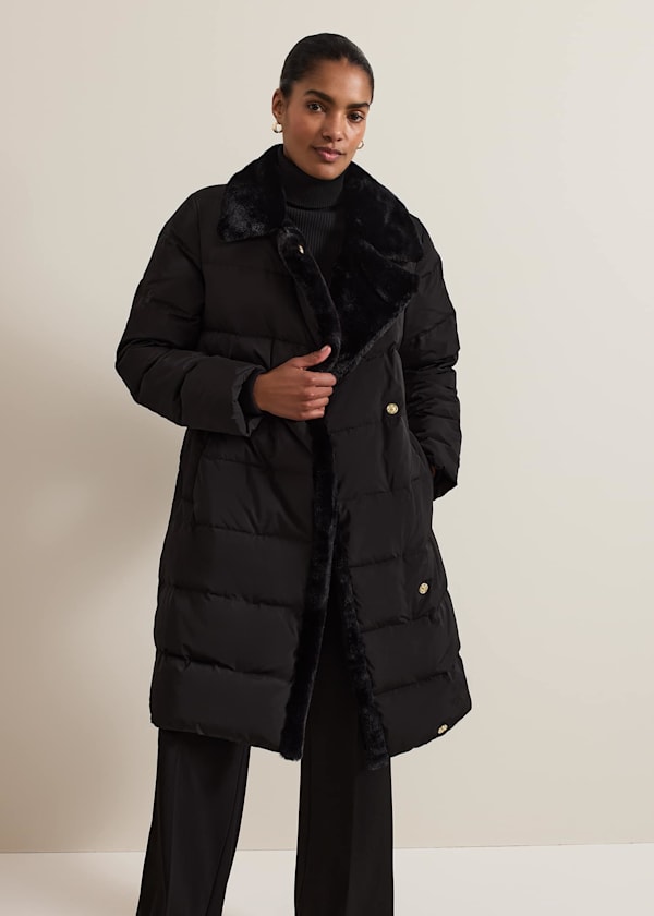 Kim Midi Fur Collar Puffer Coat