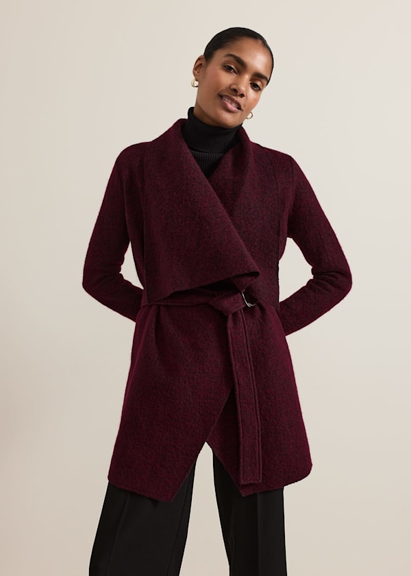 Lana Textured Drape Knit Coat