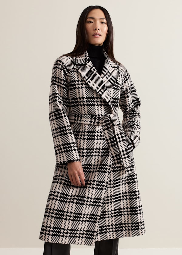 Cassie Check Wool Coat