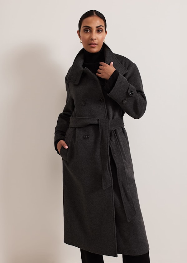 Petite Paloma Funnel Neck Wool Coat