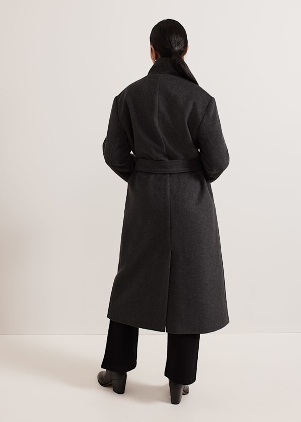 Petite Paloma Funnel Neck Wool Coat