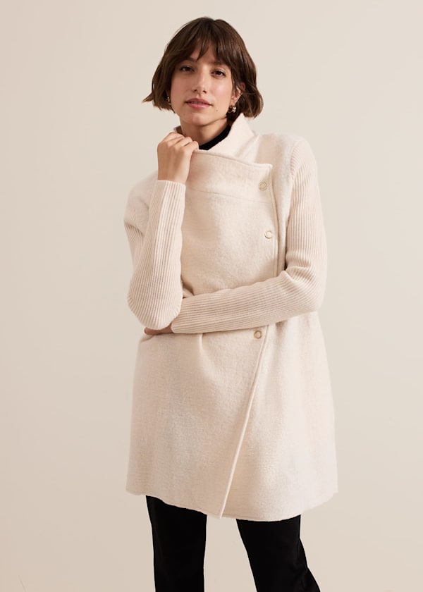 Lea Popper Knit Coat