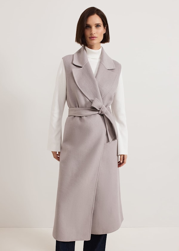 Darcy Double Faced Wool Sleeveless Coat