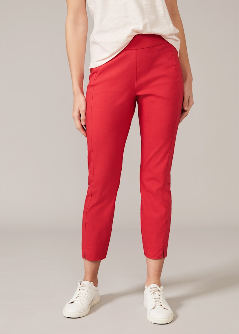 Red cut off trousers sale