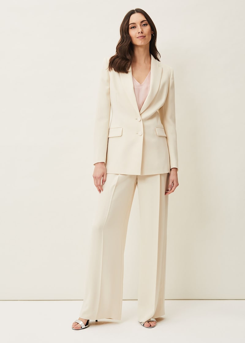 Cream trouser suit womens store
