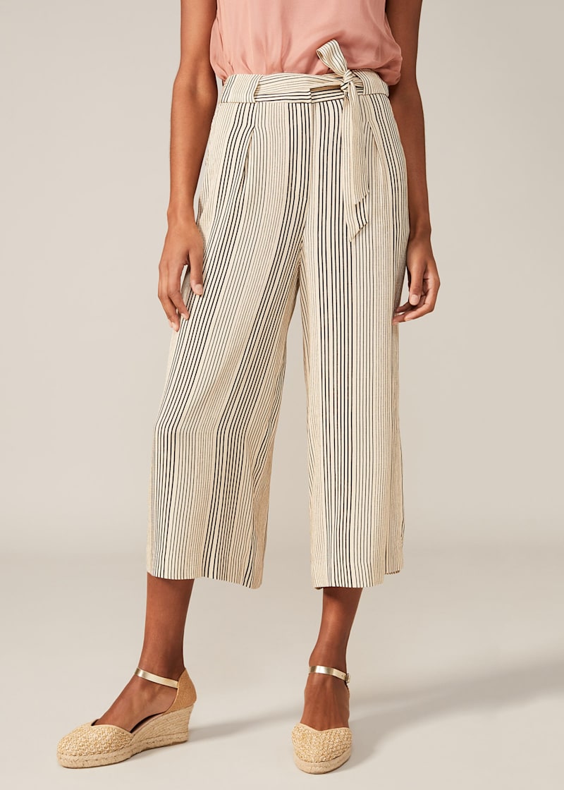 Striped culotte pants clearance