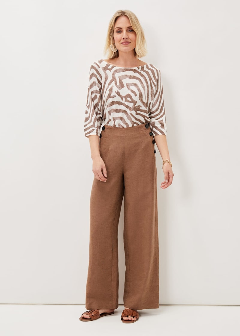 Linen wide leg outlet capris