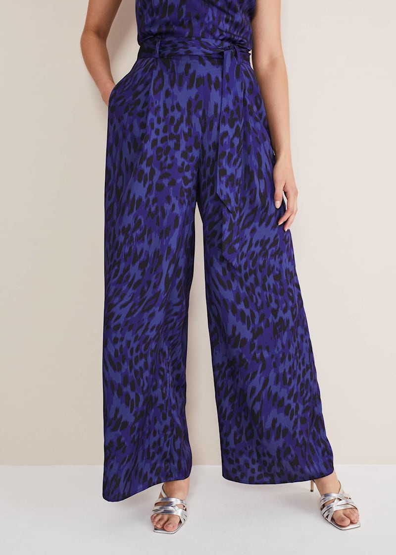 Purple leopard print trousers best sale