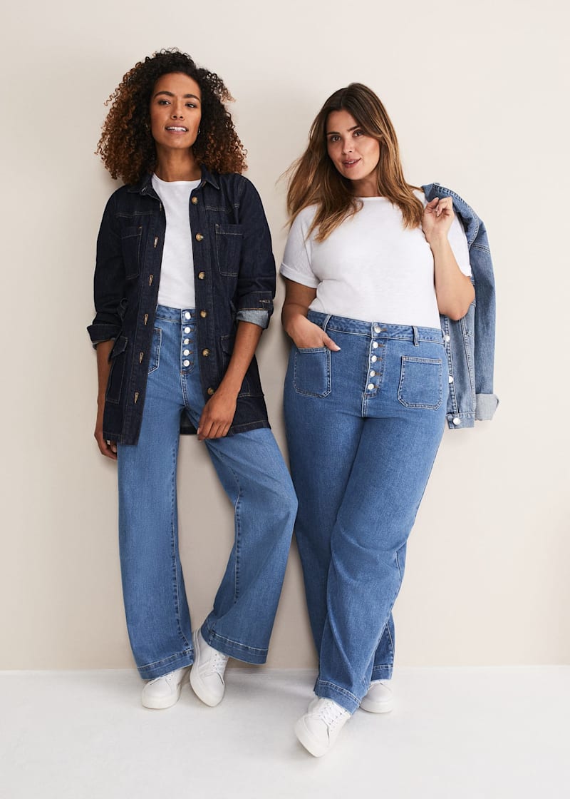 Size 18 wide leg jeans store