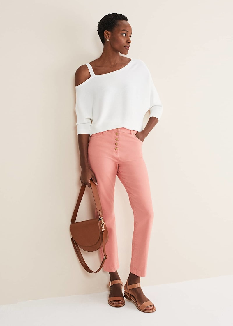 Button through jeans store