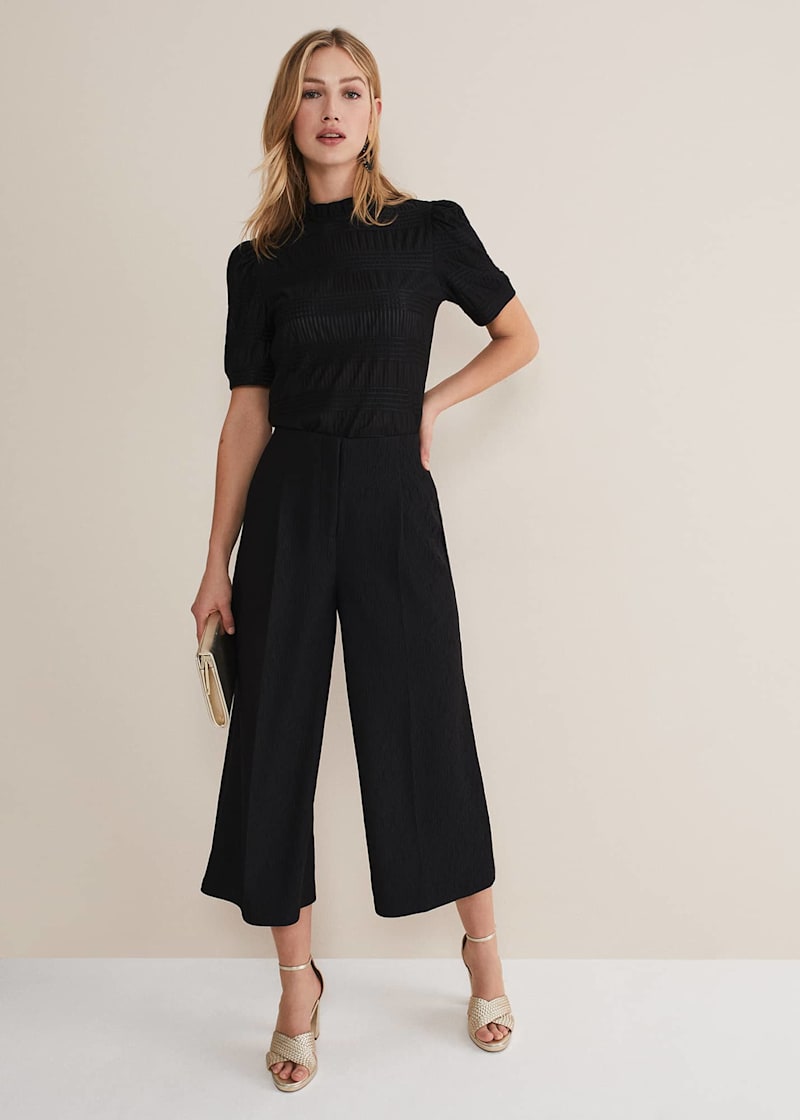 Audrea Black Wide Leg Culottes | Phase Eight UK