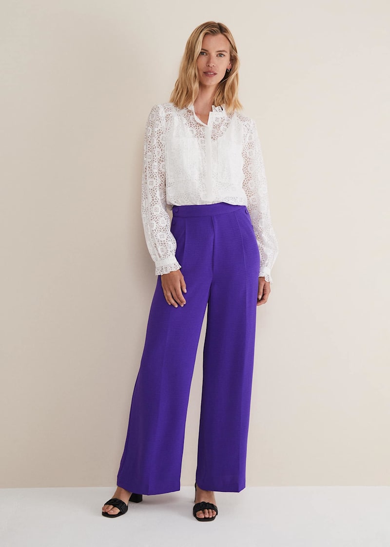 Lilac wide leg pants sales