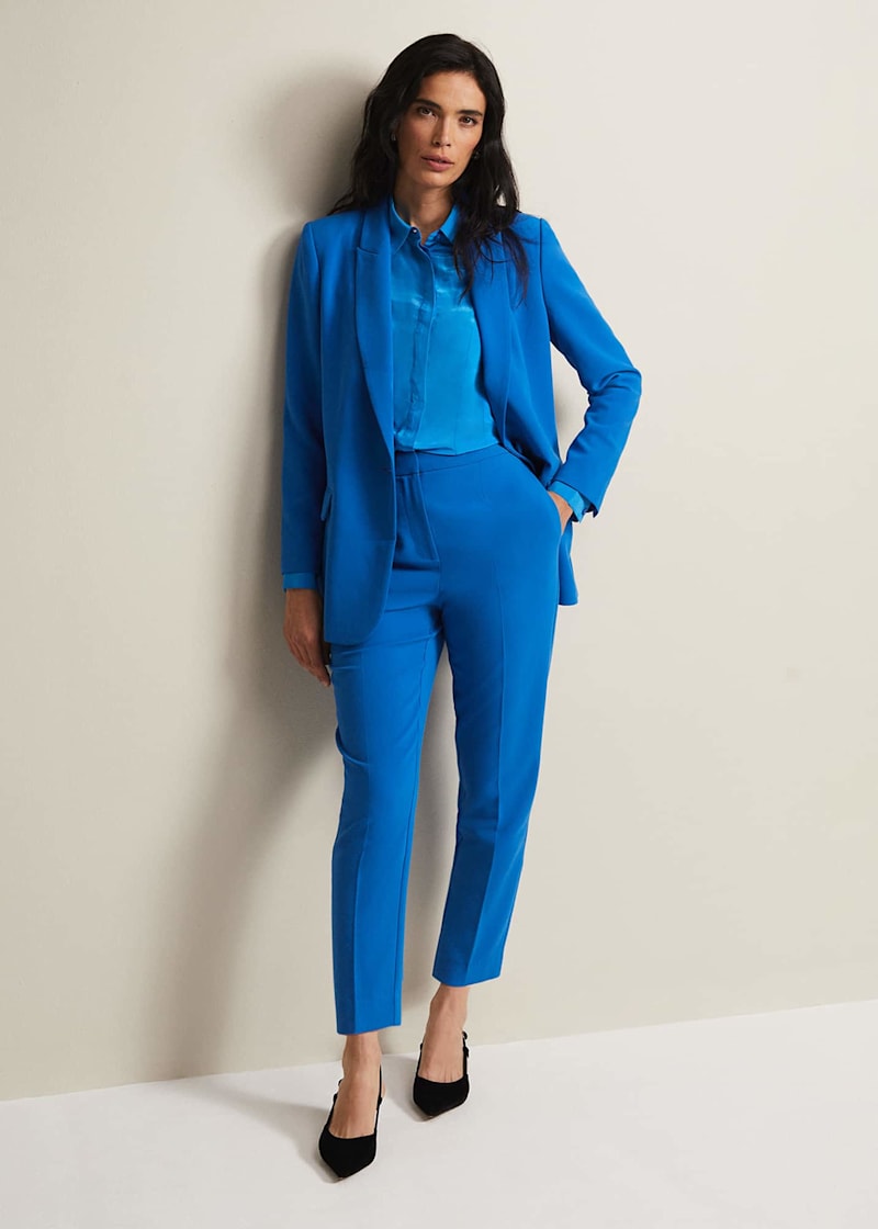 Cobalt blue cigarette deals trousers