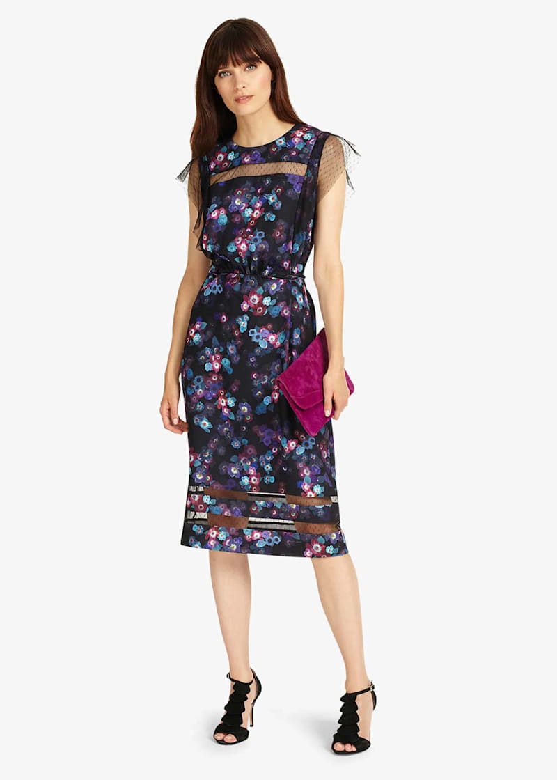 Phase eight black floral dress clearance