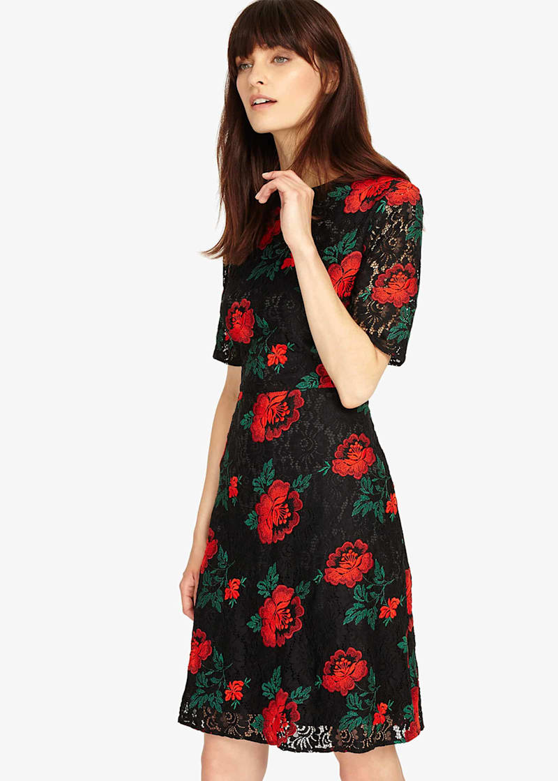 Rose embroidered dress outlet