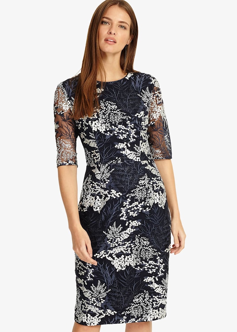 Phase eight navy and white dress store