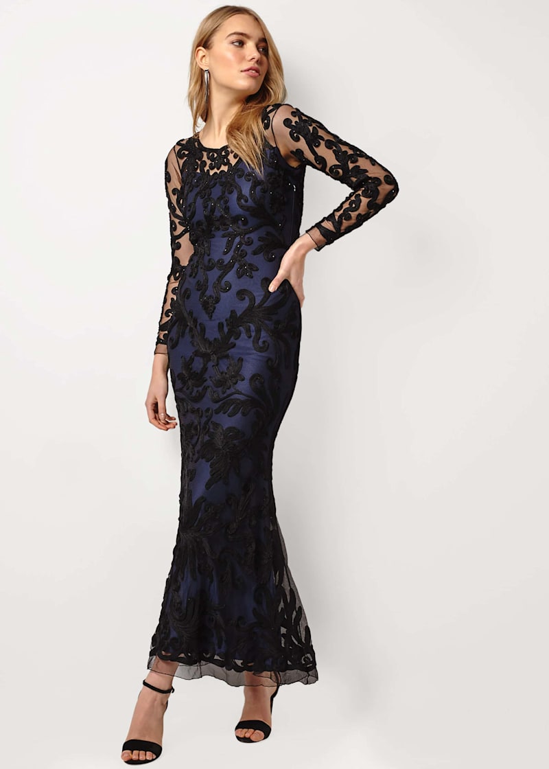 Aubree Tapework Lace Maxi Dress