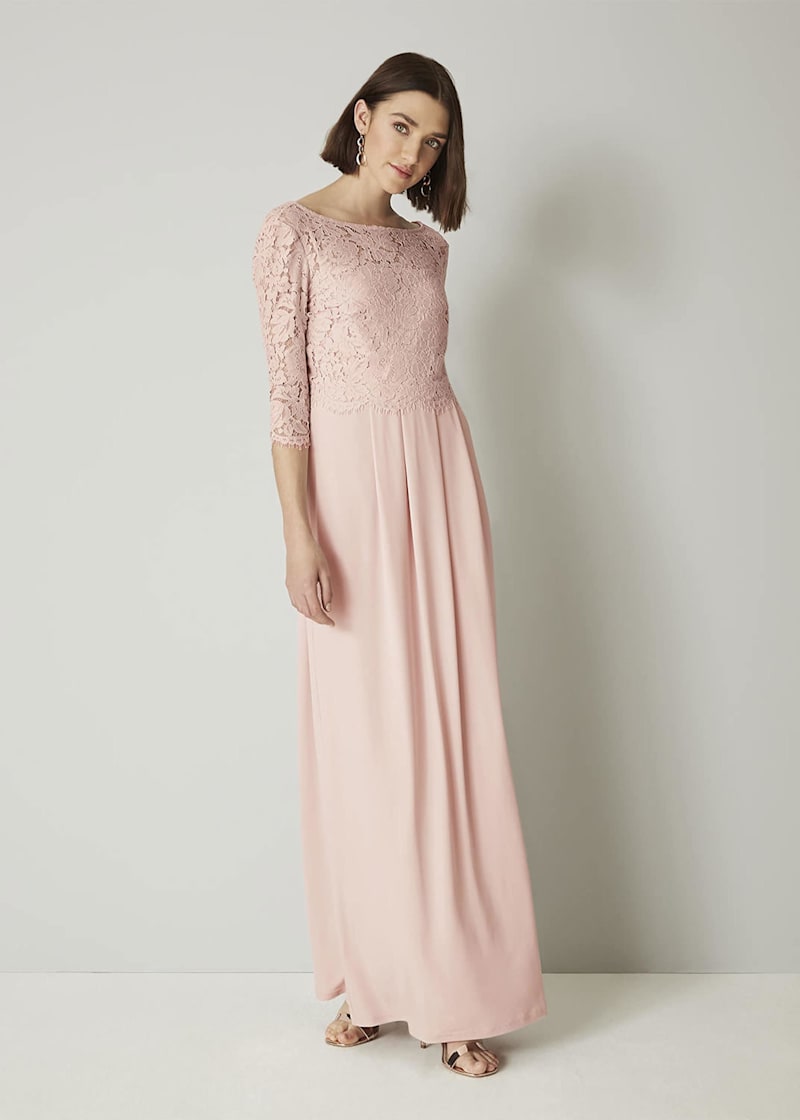 Portia lace maxi bridesmaid dress store
