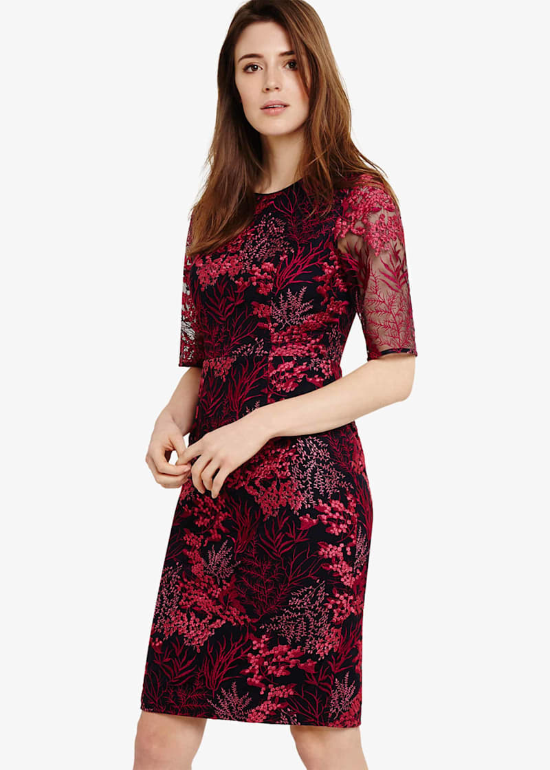 Phase eight fern embroidered dress navy best sale