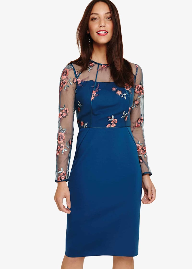 Phase eight felice store embroidered dress