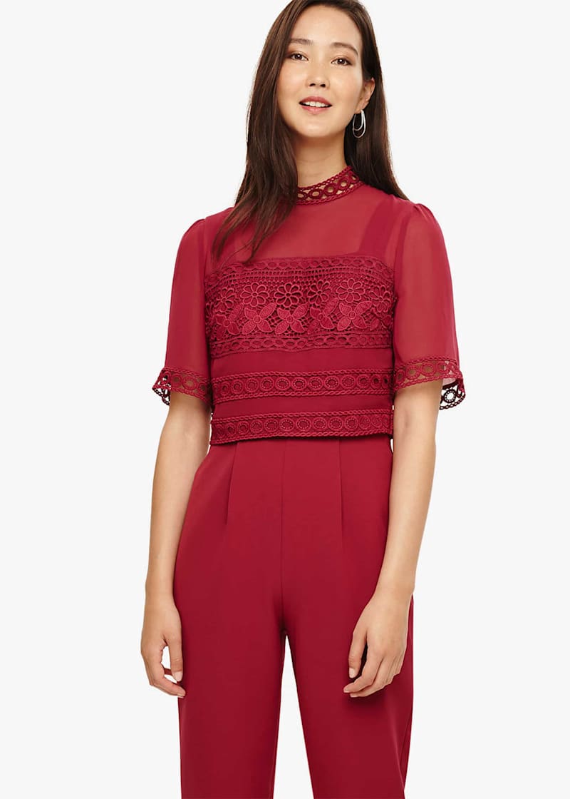 Phase eight bright lipstick ilia lace bodice jumpsuit hotsell