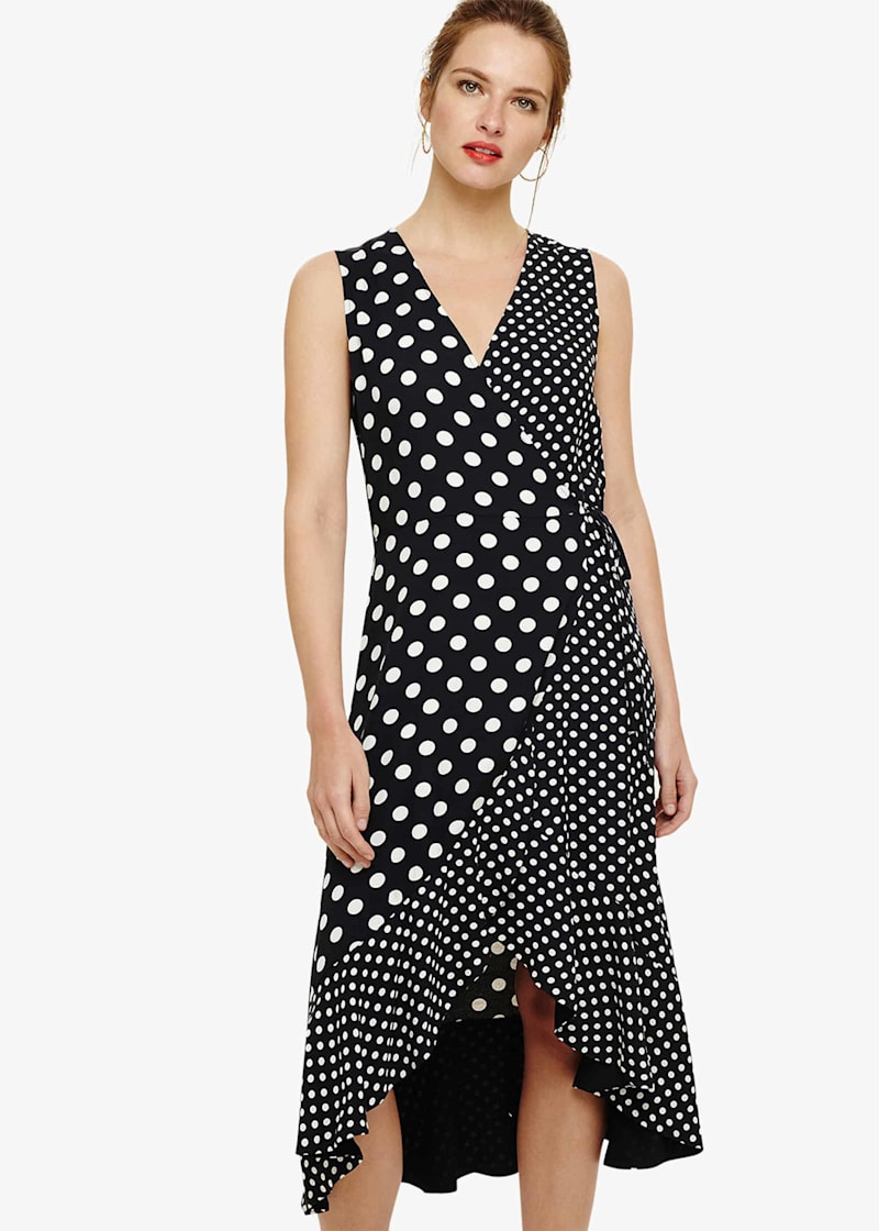Wrap spot dress new arrivals