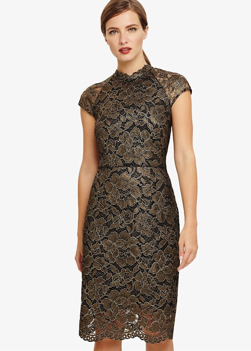 Janie Metallic Corded Lace Dress