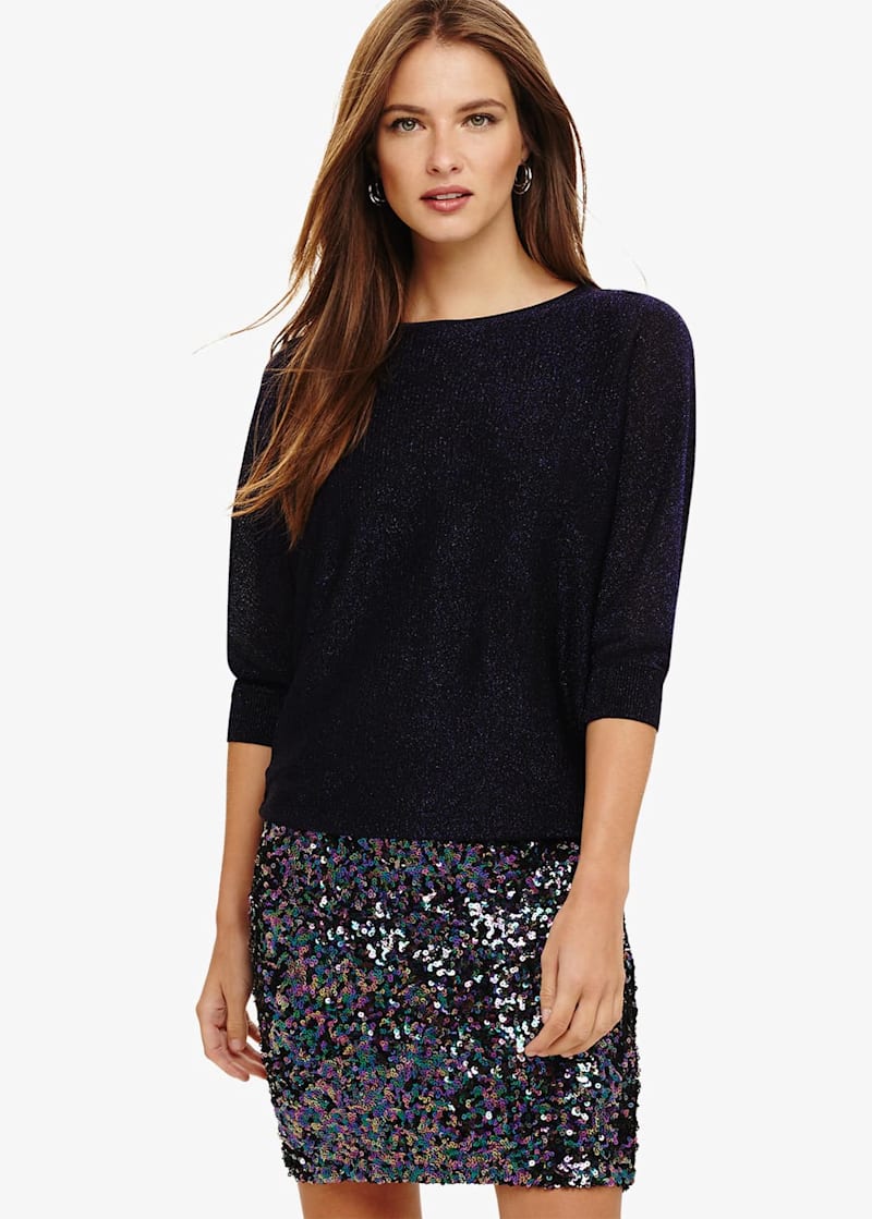 Geonna Rainbow Sequin Knitted Dress