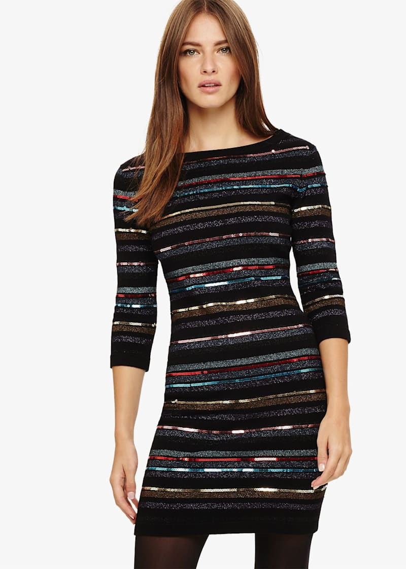 Jesse Sequin Stripe Knitted Dress