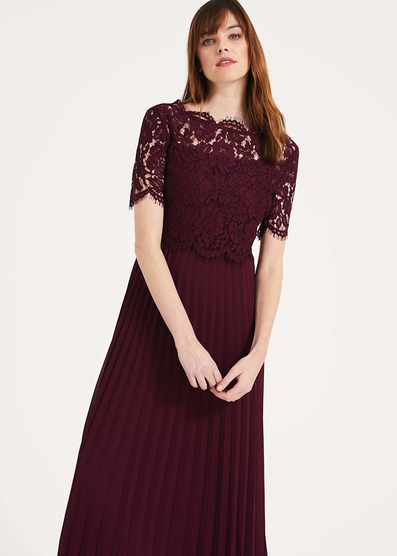 Elisabetta lace pleated dress on sale