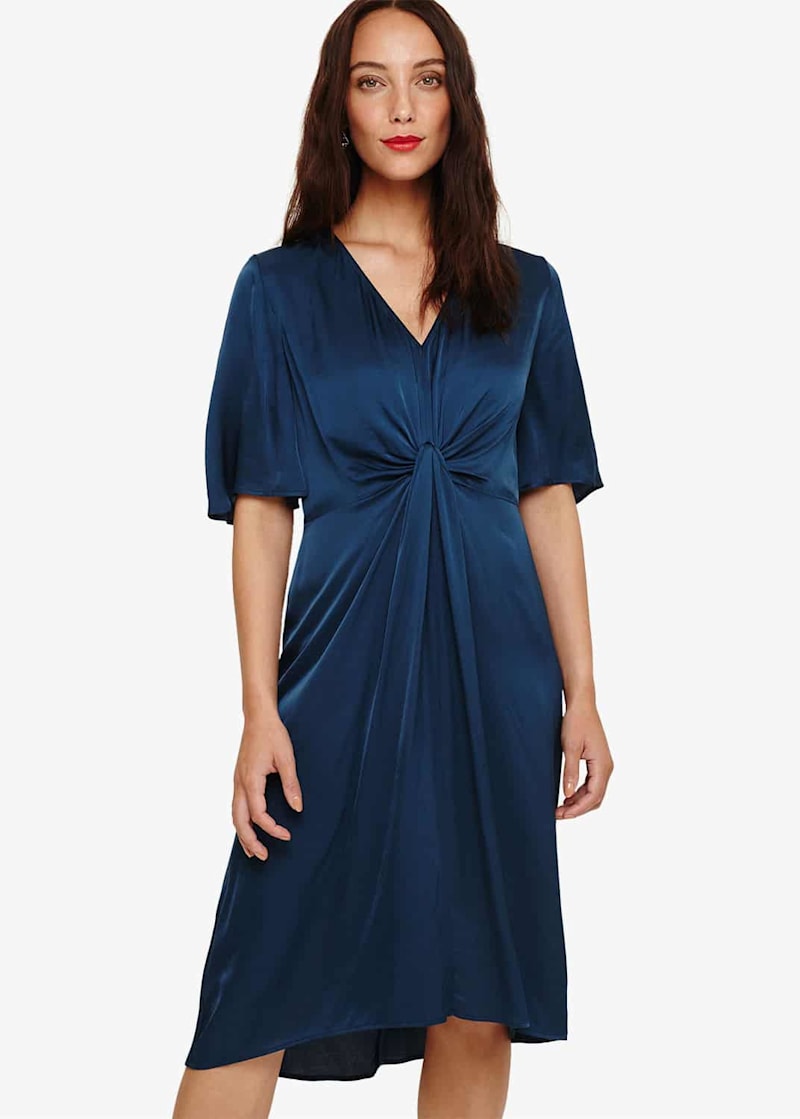 Rosina Fluted Knot Midi Dress