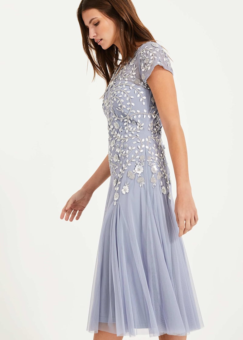 Celia silver sequin shop maxi dress