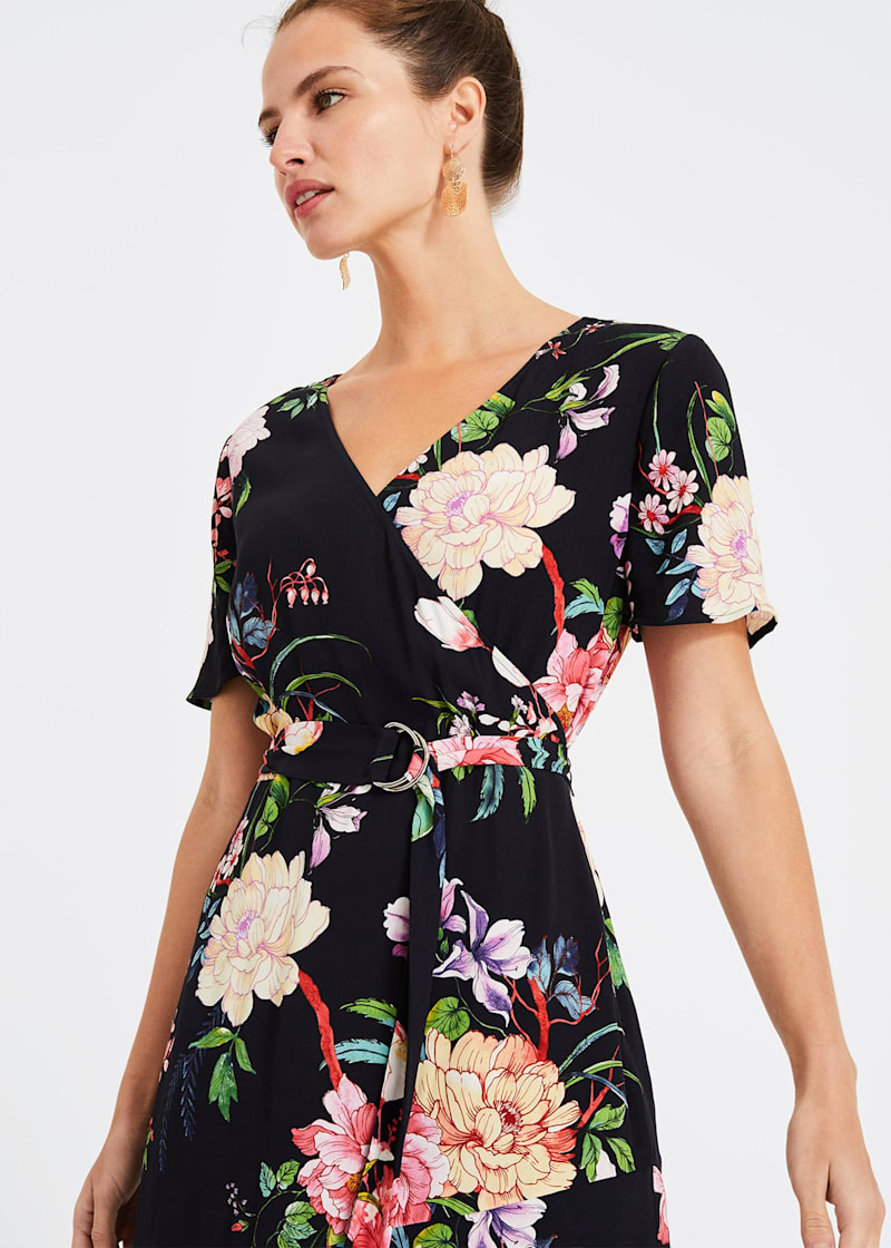 Evadine Rose Print Dress