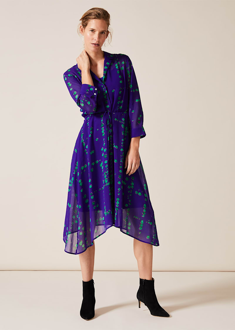 Alex print trapeze shirt dress cheap