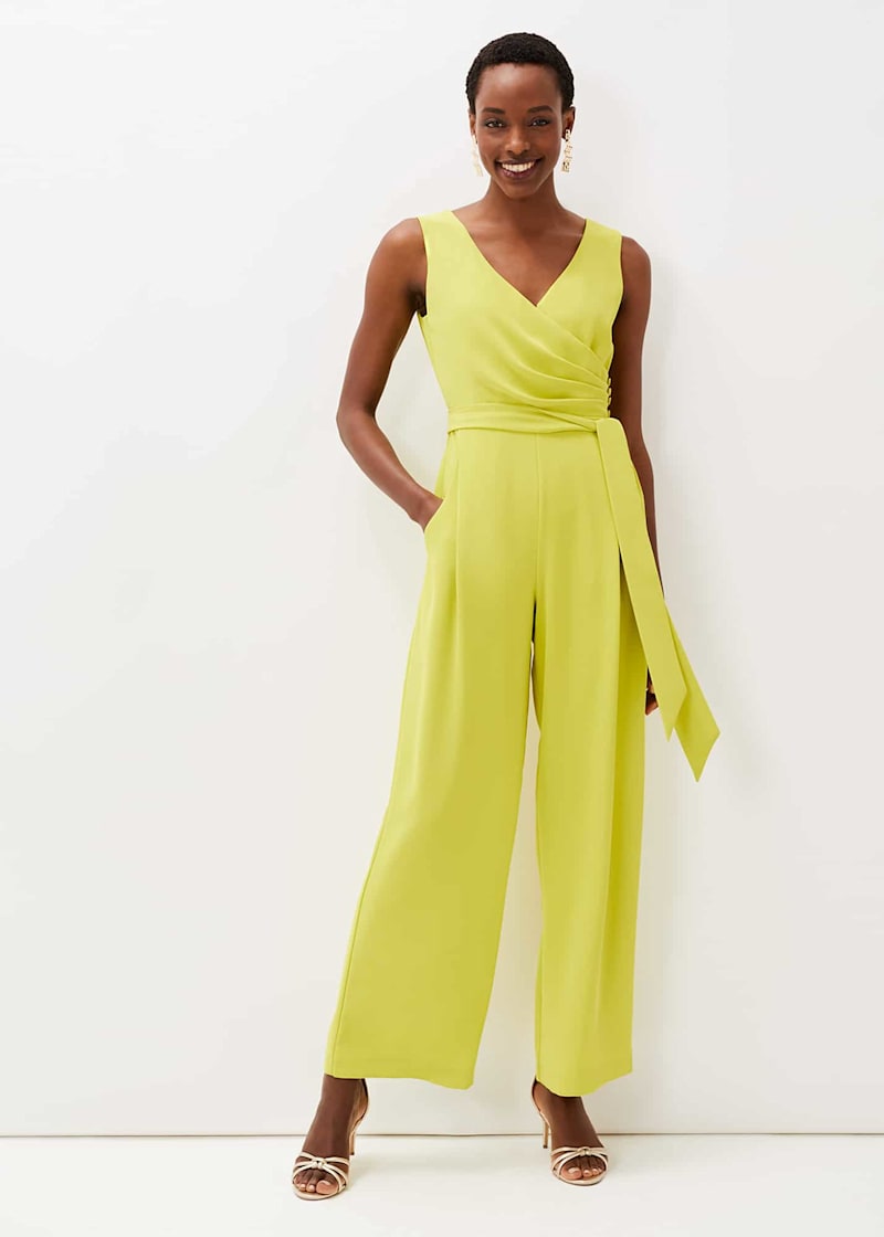 Mango yellow jumpsuit best sale