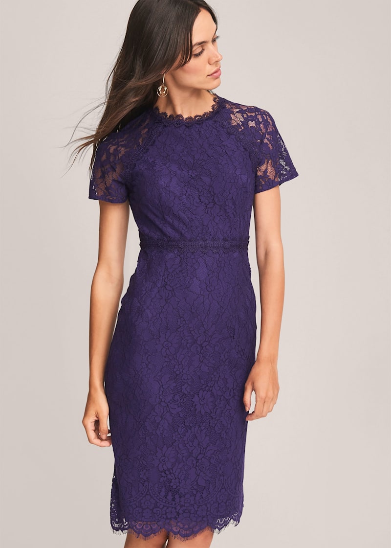 Phase eight purple lace dress discount