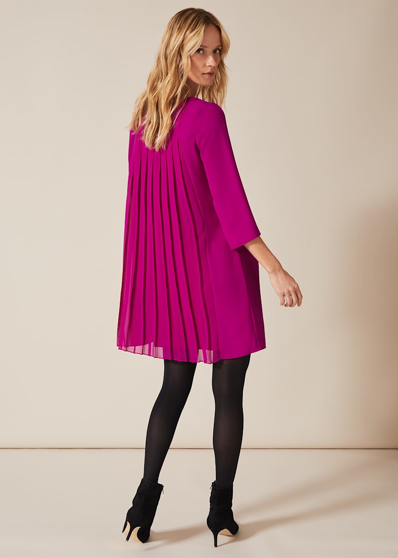 Pleated back dress deals