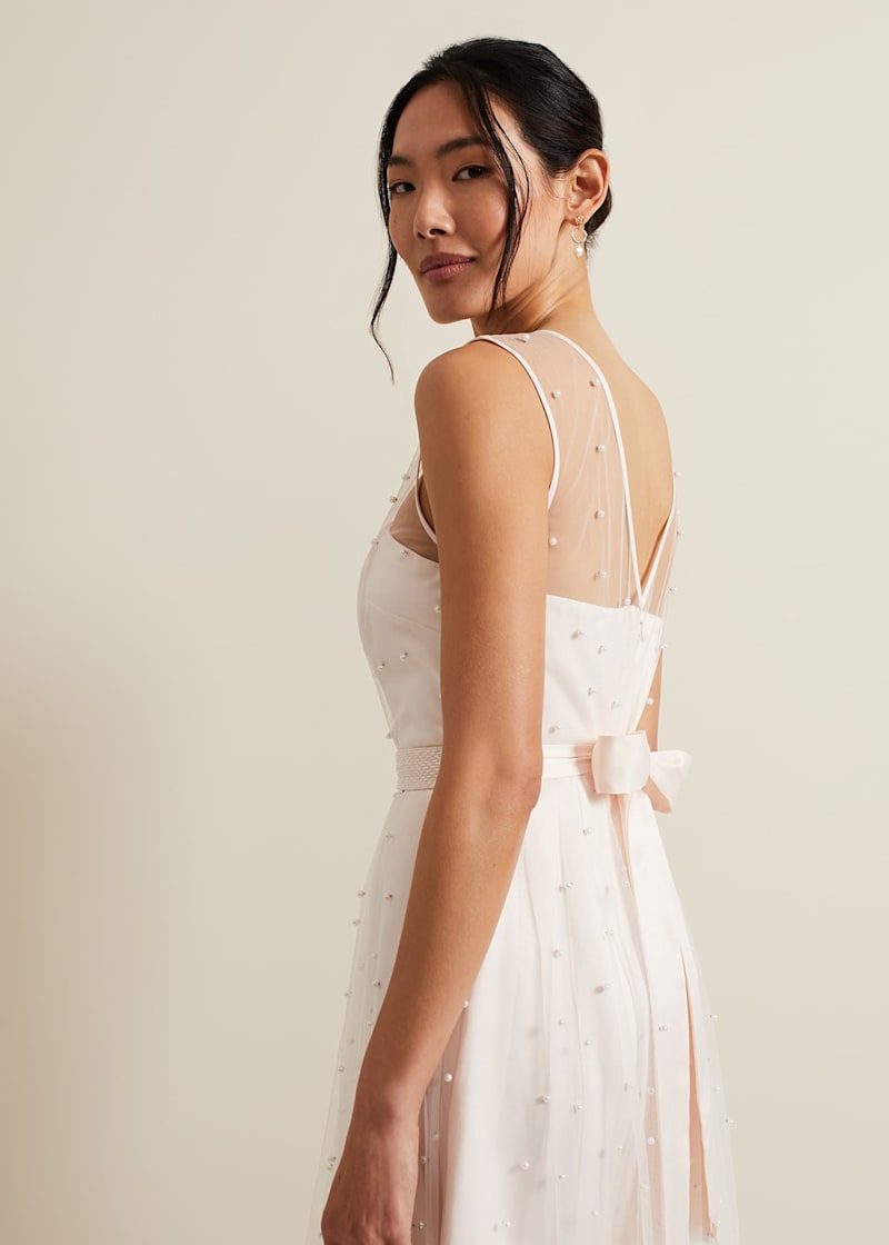 Genoa embroidered maxi wedding dress sales