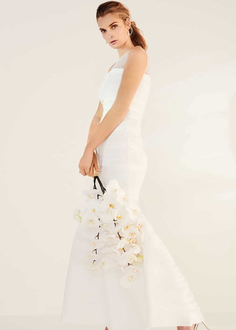 Asos edition bow back bandeau wedding dress new arrivals