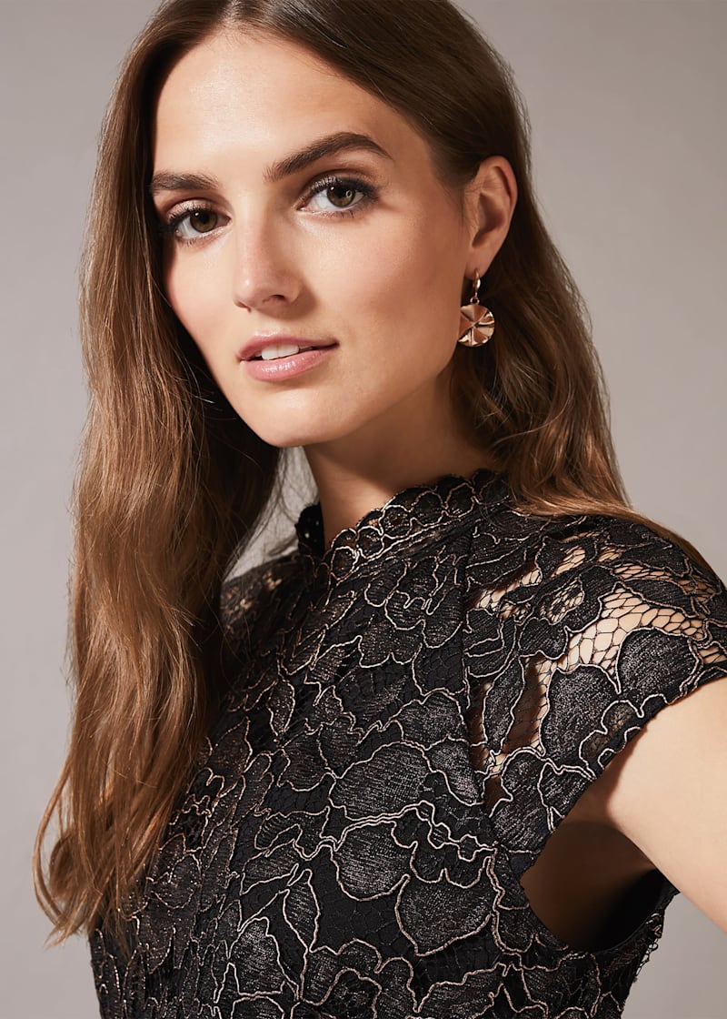 Jamie Metallic Lace Dress